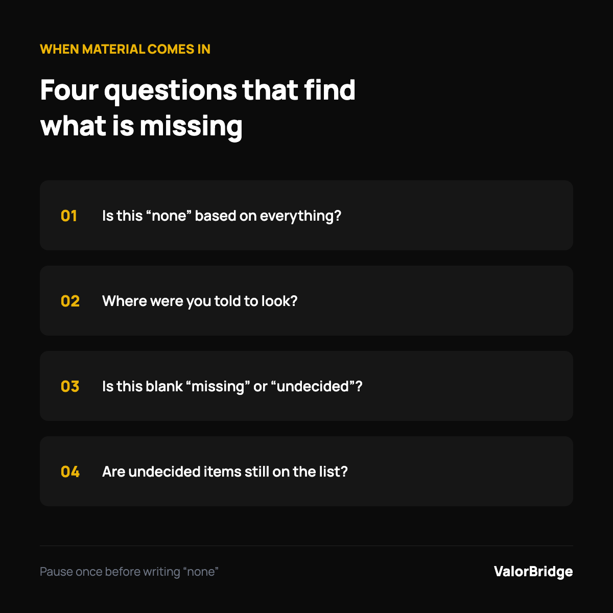 You have all the client’s files. Why is the thing that matters still missing?